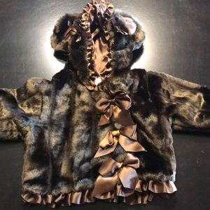 Faux fur baby girl coat